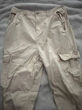 Garage Beige Cargo Pants - Lightweight Utility Trousers